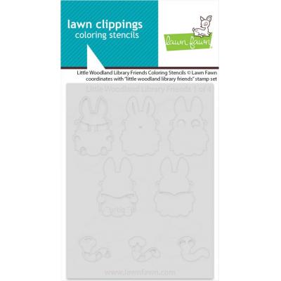 Lawn Fawn Coloring Stencils - Little Woodland Library Friends